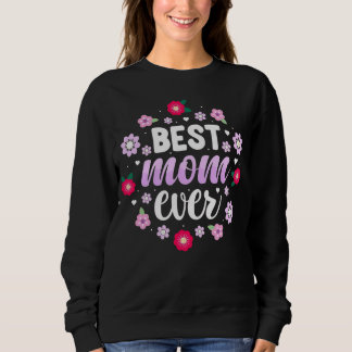 Sweatshirt Couronne florale pastel doux pour la meilleure mam