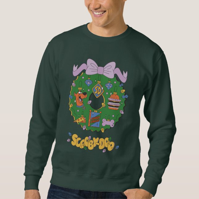 Sweatshirt Couronne graphique de friandises de Noël de Scooby (Devant)