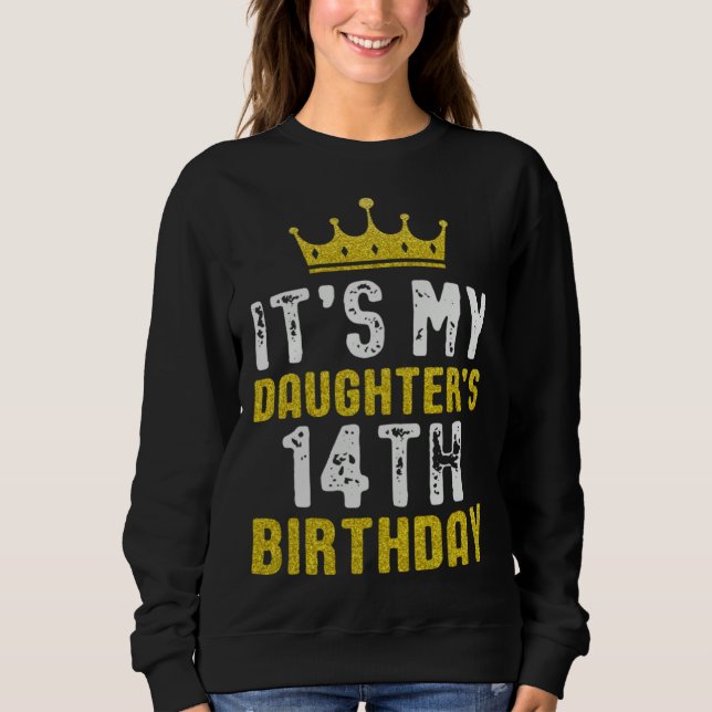 Sweatshirt Couronne jaune 14e anniversaire pour fille de mama (Devant)