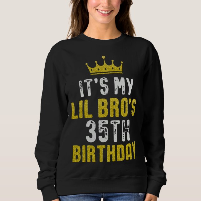 Sweatshirt Couronne jaune 35e anniversaire pour frère de sœur (Devant)
