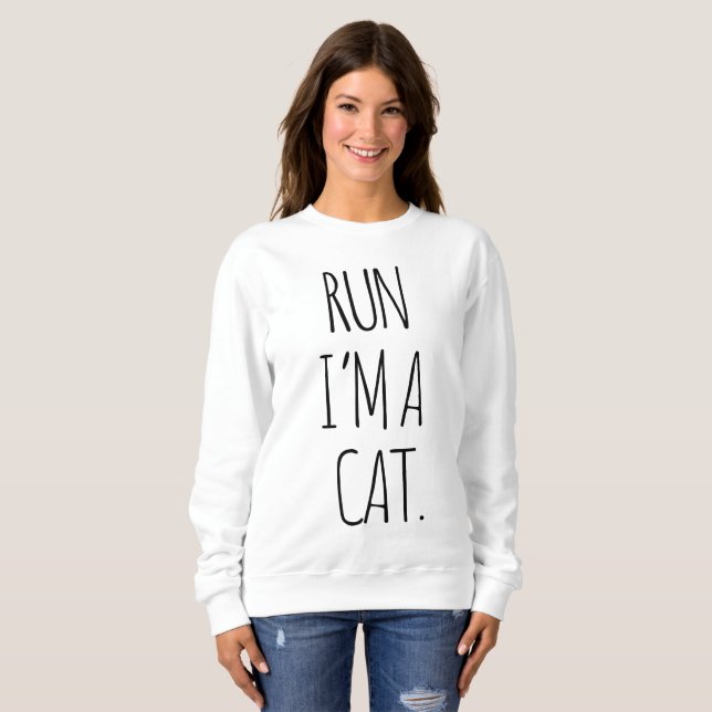 SWEATSHIRT COURS JE SUIS UN CHAT (Devant entier)