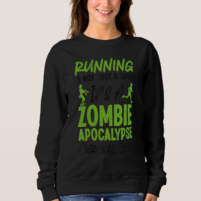 Sweatshirt Course à pied Runner Semi-Marathon Zombie La cours (Devant)