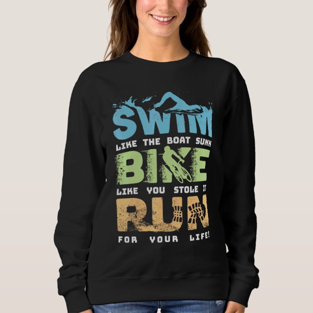 Sweatshirt Course à vélo de natation Ventilateur de triathlon (Devant)