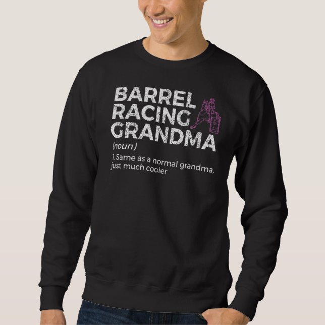 Sweatshirt Course de baril Grand-mère course de cheval (Devant)