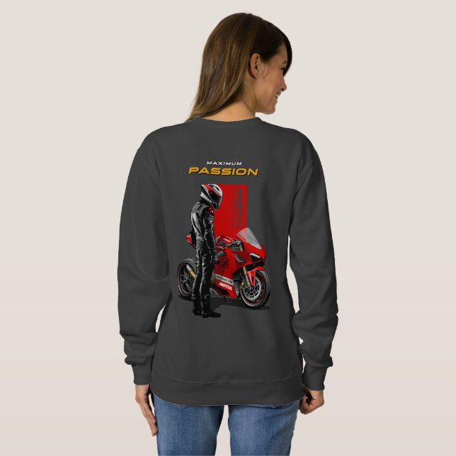 Sweatshirt Course de Superbike Passion Maximale Graphique de  (Dos entier)