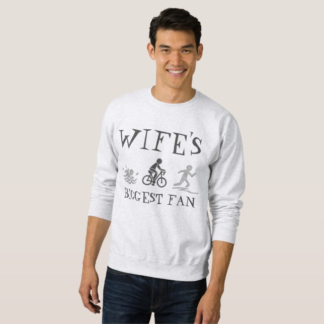 Sweatshirt Course de Triathlète de la plus grande fan de la f (Devant entier)