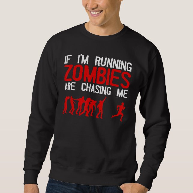 Sweatshirt Course de zombies pour hommes et femmes Halloween  (Devant)