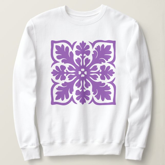 Sweatshirt Courte Hawaïenne Moderne Violet Royal Île Hawaï (Design devant)