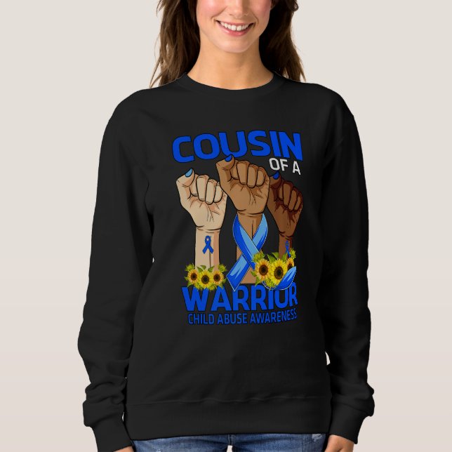 Sweatshirt Cousin À La Main D'Un Guerrier Sensibilisation À L (Devant)