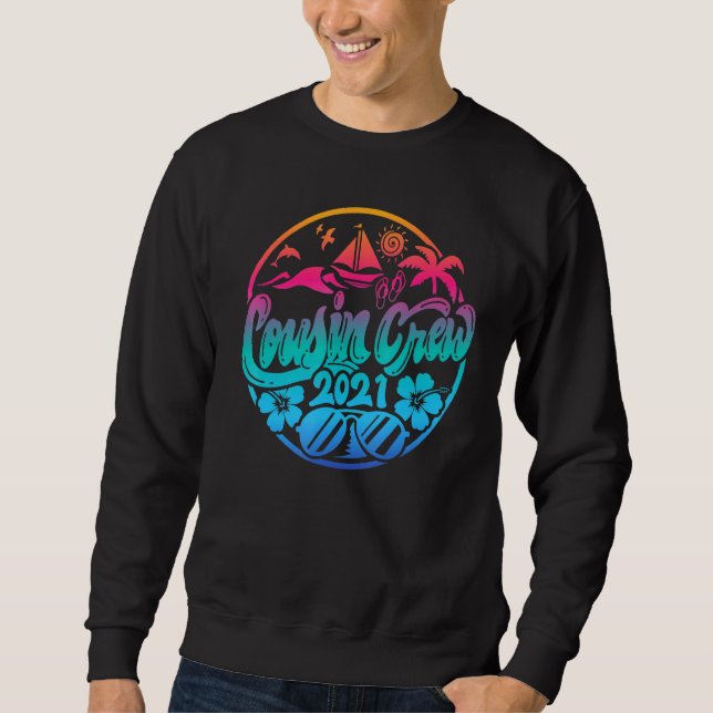 Sweatshirt Cousin Crew Famille Été Vacances Plage Croisière S (Devant)