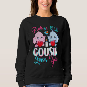 Sweatshirt Cousin Rose Ou Bleu Vous Aime Eléphants Bébé Gende