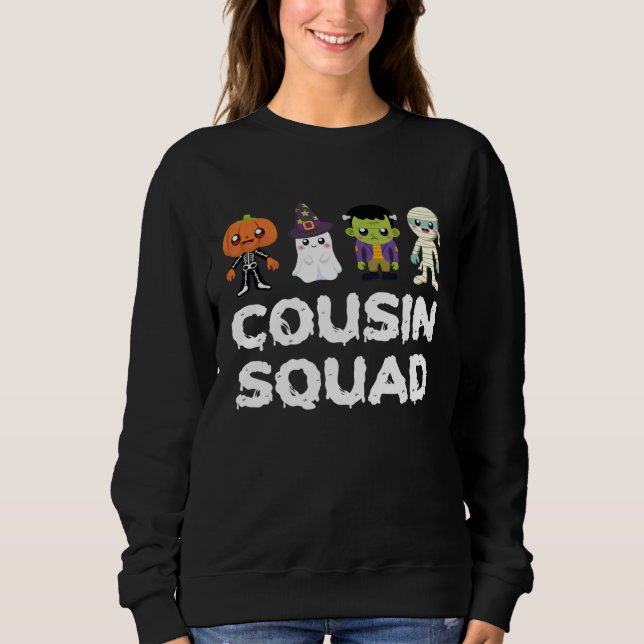 Sweatshirt Cousin Squad Crew Boys Girls Kids Halloween Matchi (Devant)
