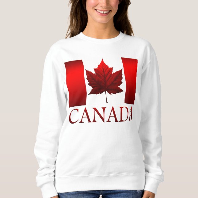 Sweatshirt Coutume de chemise de drapeau du Canada des femmes (Devant)