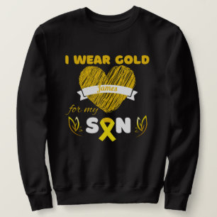 Sweatshirt coutume je porte de l'or pour mon fils cancer de l