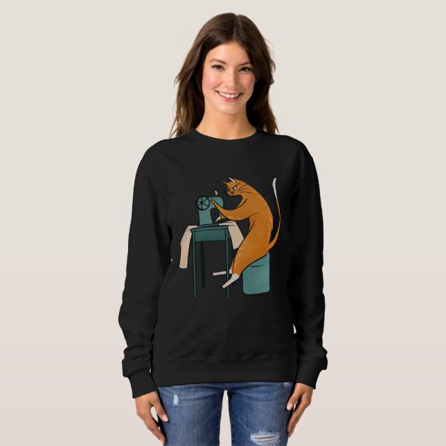 Sweatshirt Couture vintage de chat (Devant entier)
