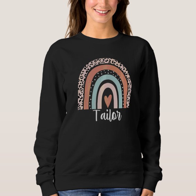 Sweatshirt Couturier Léopard Arc-en-ciel  Appreciation de Cou (Devant)