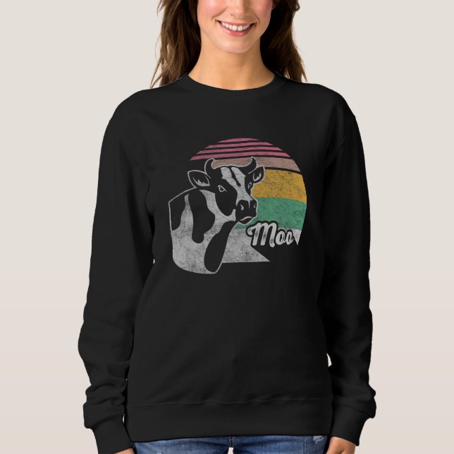 Sweatshirt Cow Costume Retro Vintage Cow (Devant)
