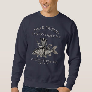 Sweatshirt Cowboy cat chevauchant un poisson