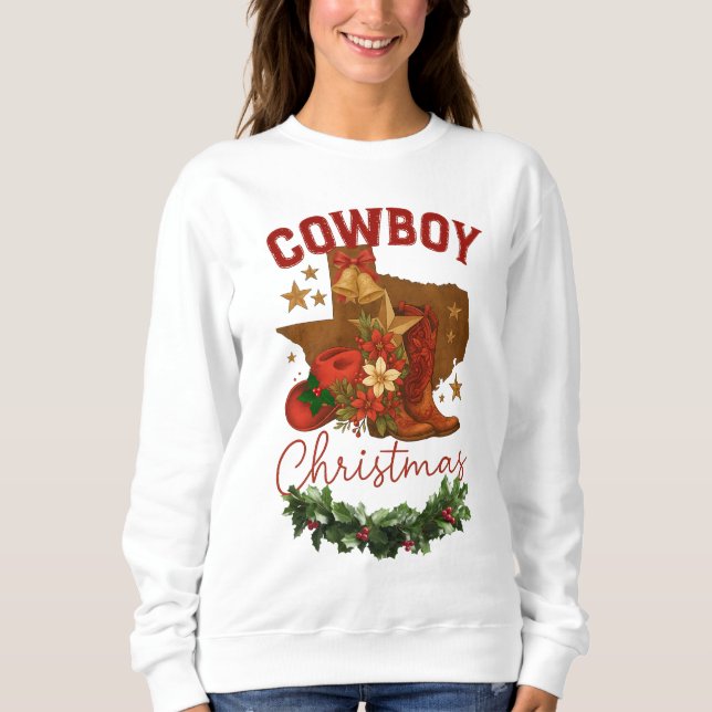 Sweatshirt Cowboy Christmas (Devant)