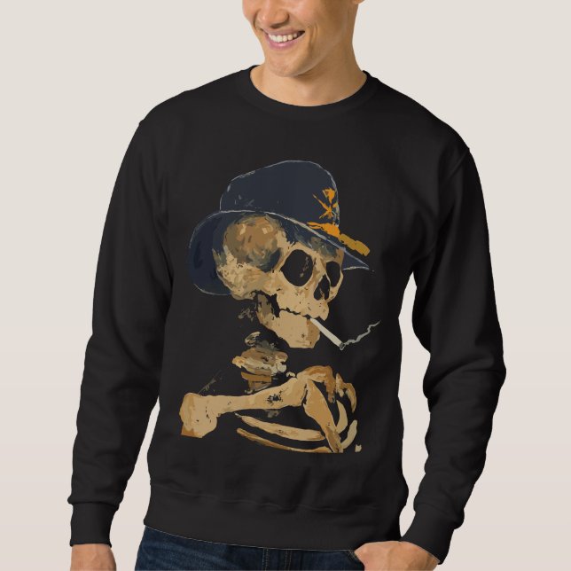 Sweatshirt Cowboy squelette fumeur (Devant)