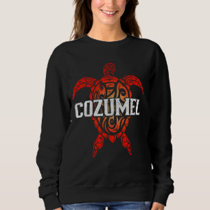 Sweatshirt Cozumel Mexico Tribal Sea Turtle Surfer Plongée So