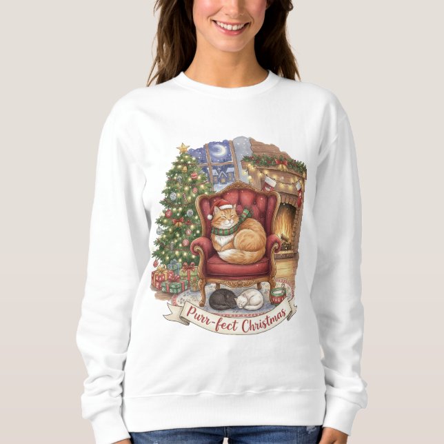 Sweatshirt Cozy Cats Noël | Amoureux des Chats (Devant)