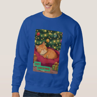 Sweatshirt Cozy Christmas with an Orange Cat