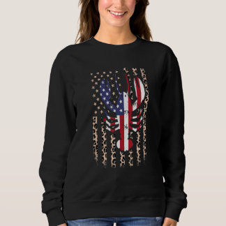 Sweatshirt Crab Crawfish American Flag Leopard Pattern 4th Of