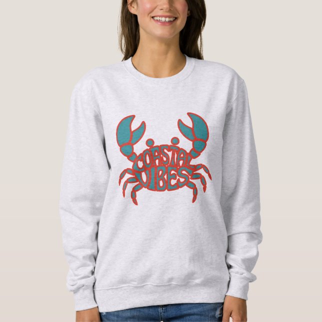 Sweatshirt Crabe de la Côte Été Plage (Devant)