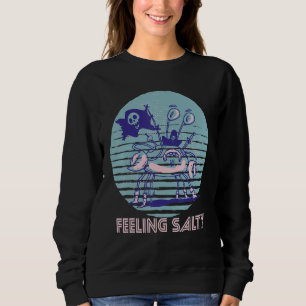 Sweatshirt Crabe Pirate Sentiment Salé Écrevisse Rétro Océan 