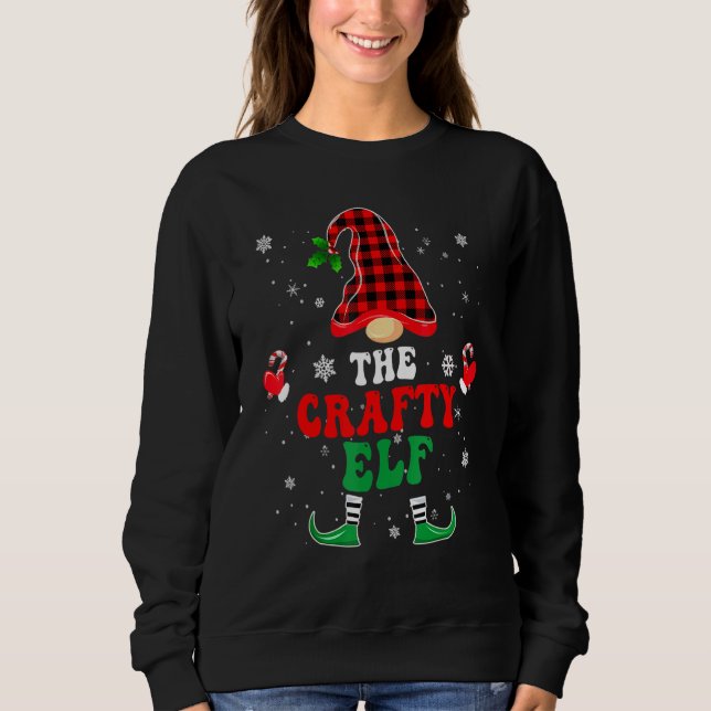 Sweatshirt Crafty Elf Family Matching Christmas Pajama  Red P (Devant)