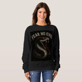 Sweatshirt CRAINTE NO EVIL - Fierce Black Cobra Snake Graphic