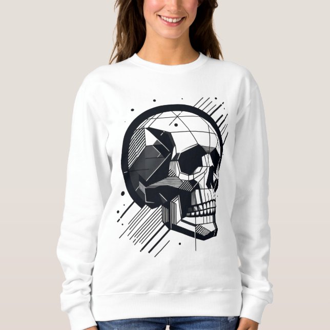 Sweatshirt Crâne dans différents styles 05 (Devant)