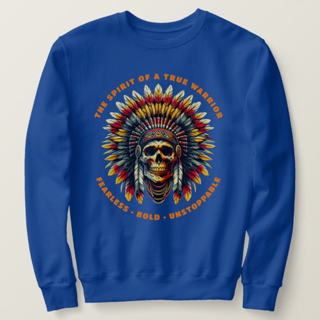 Sweatshirt Crâne de chef amérindien  (Design devant)