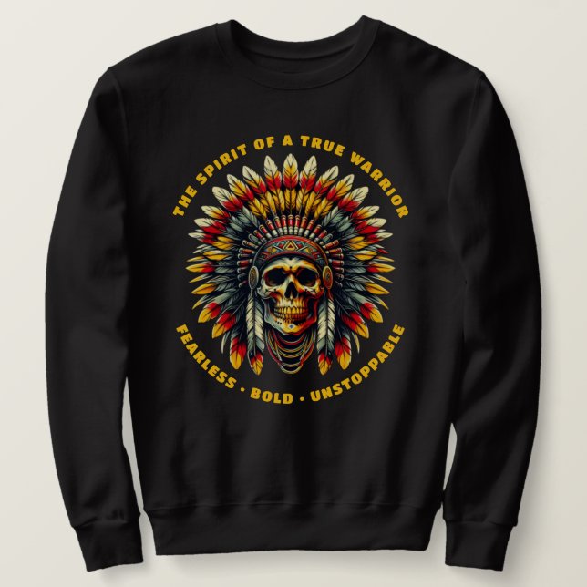 Sweatshirt Crâne de chef amérindien  (Design devant)