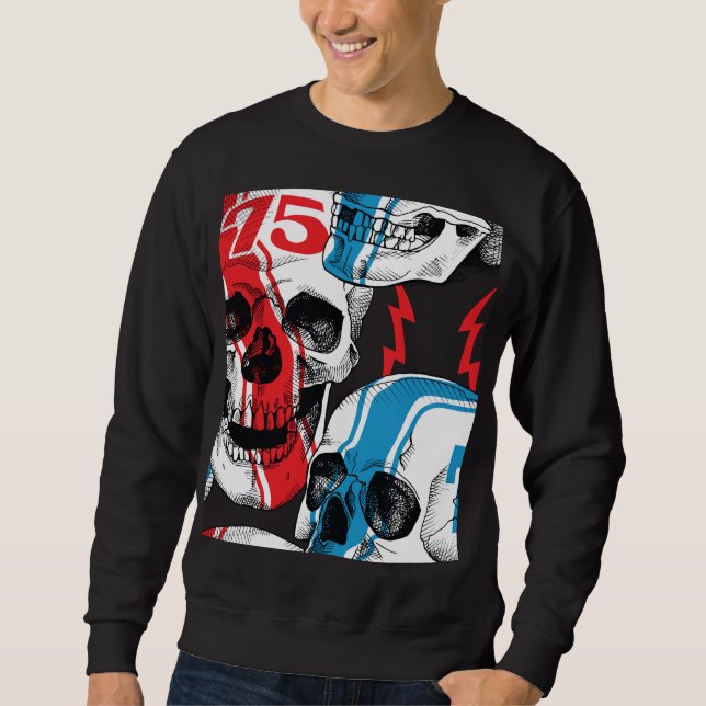 Sweatshirt Crâne de course : Rébellion Vintage sans couture. (Devant)