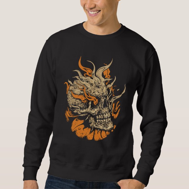 Sweatshirt Crâne de Feu : Flammes de la Rébellion (Devant)