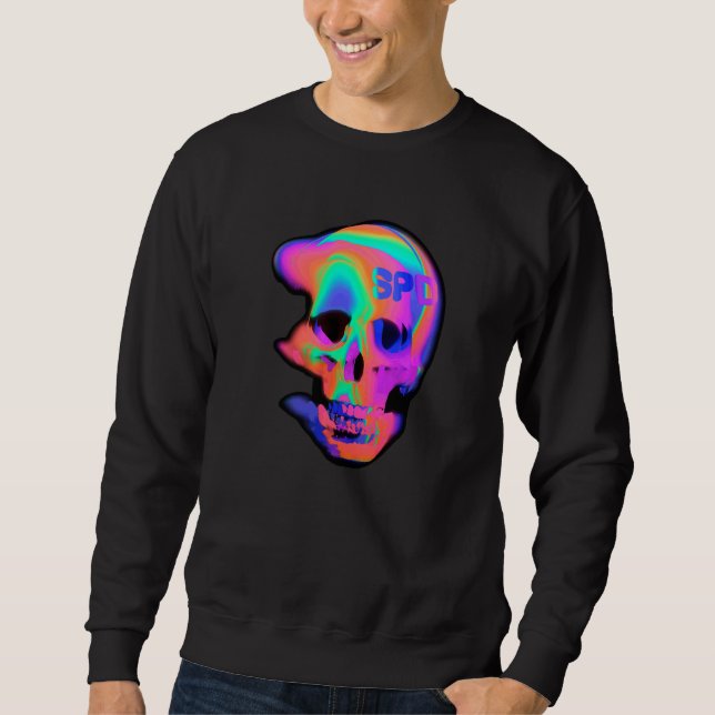 Sweatshirt Crâne de flux de mouvement abstrait (Devant)
