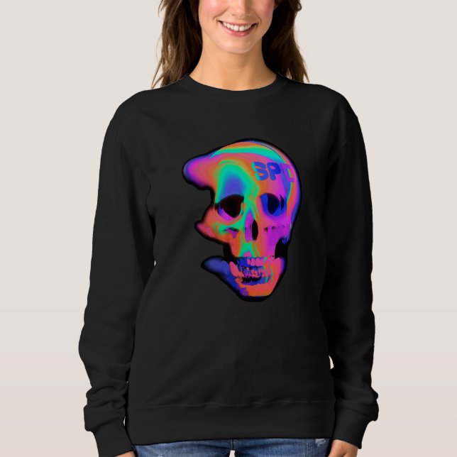 Sweatshirt Crâne de flux de mouvement abstrait (Devant)