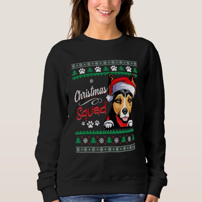Sweatshirt Crâne de Noël Rat de Chien Terrier Vilain Noël (Devant)