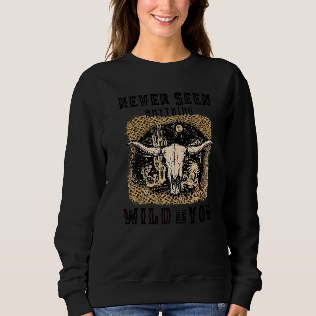 Sweatshirt Crâne de taureau léopard jamais vu rien de sauvage (Devant)