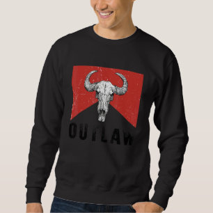 Sweatshirt Crâne de taureau vintage Howdy hors-la-loi musique