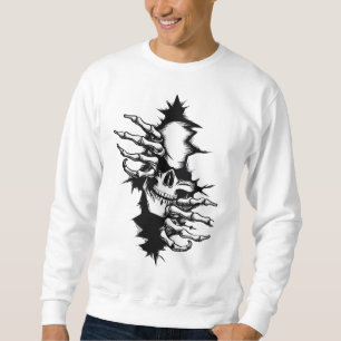 Sweatshirt Crâne déchirant un mur avec des mains de squelette
