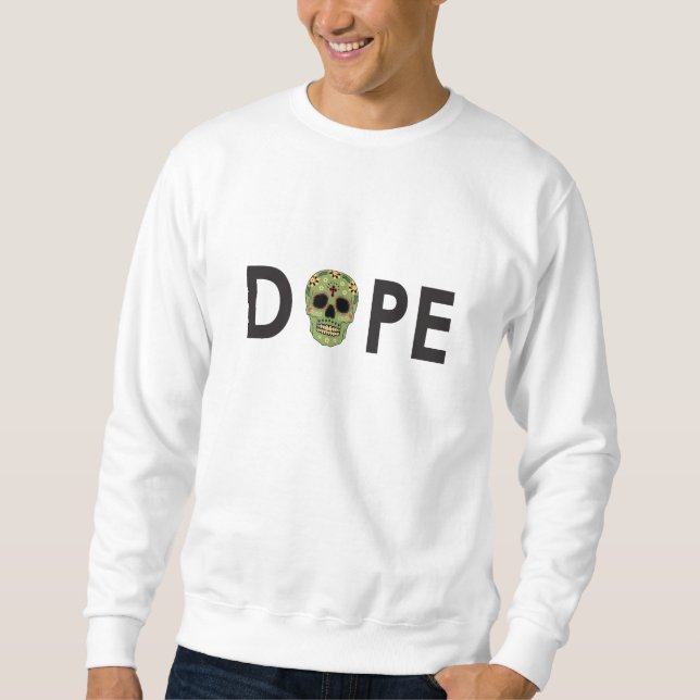Sweatshirt Crâne décoratif blanc Crewneck (Devant)
