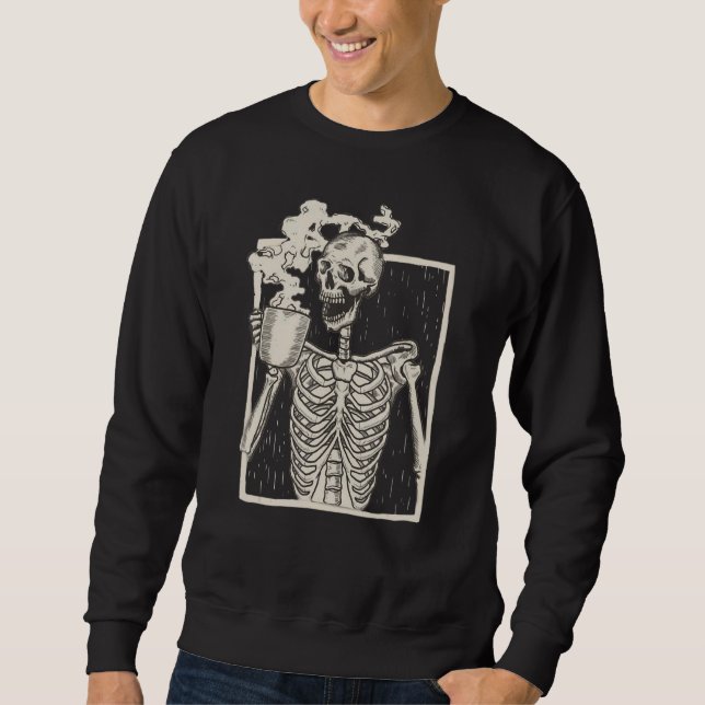 Sweatshirt Crâne d'Halloween Imprimé Graphique Fleece Surdime (Devant)