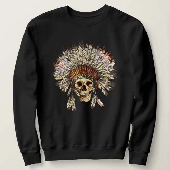 Sweatshirt crâne en chef des Amérindiens (Design devant)