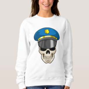Sweatshirt Crâne en tant qu'officier de police avec casquette