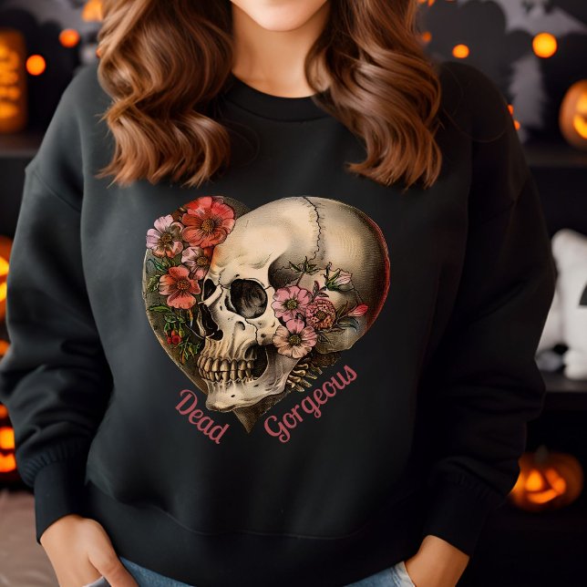 Sweatshirt Crâne Floral Coeur Design (Créateur téléchargé)