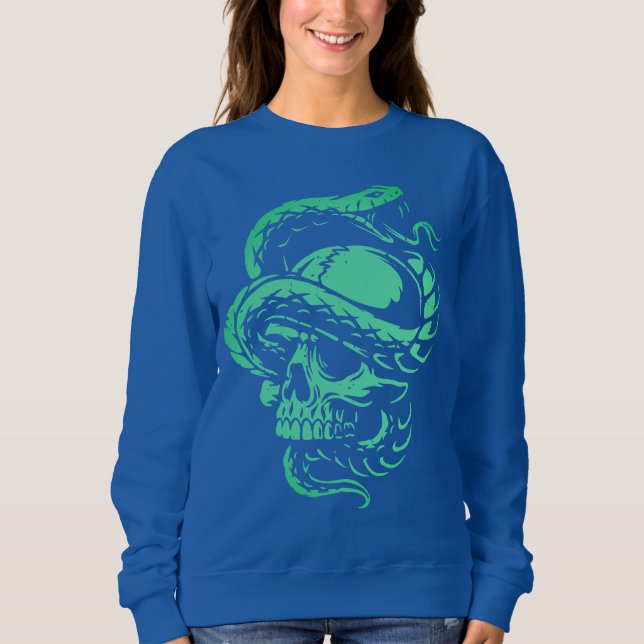 Sweatshirt Crâne Néon et Art Gothique Serpent (Devant)