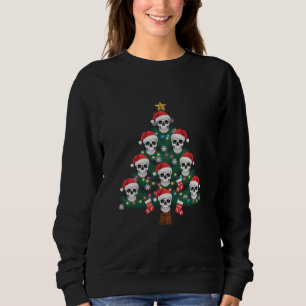Sweatshirt Crâne sapin de Noël Pyjama Cool Skeleton Père Noël